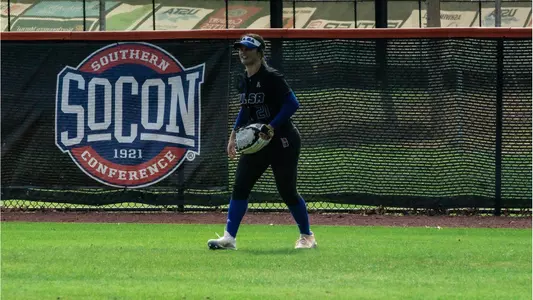Sarah Briers in the outfield