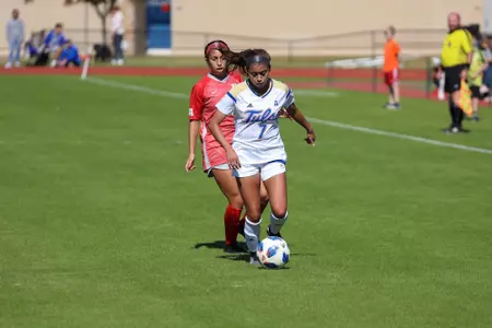 Emilie Torres playing soccer