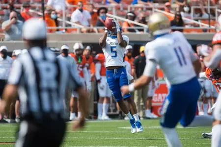 Tulsa Golden Hurricane wide receiver JuanCarlos Santana (5) TU vs OSU - BRETT ROJO/For the University of Tulsa