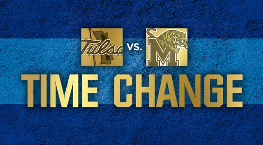 Tulsa vs Memphis game time change graphic
