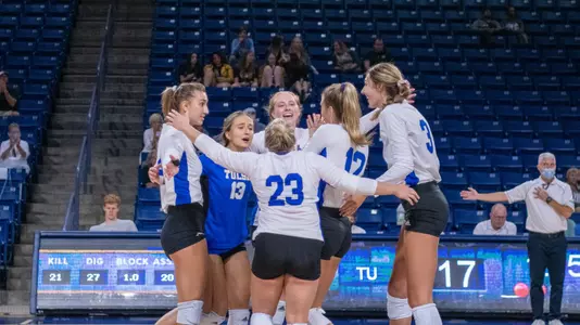 Volleyball team celebration