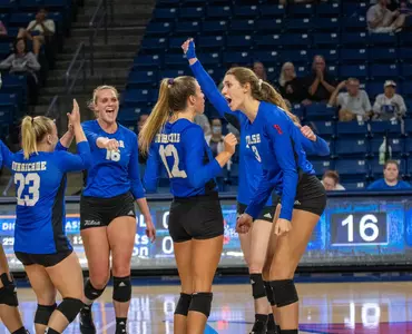 Volleyball team celebration