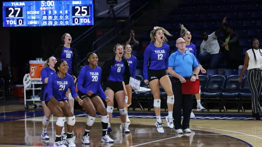 Volleyball team celebration