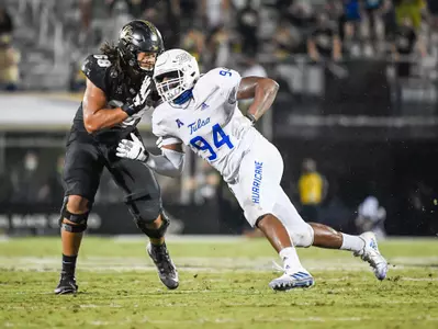 October 3, 2020 - Orlando, FL, U.S: \  during 2nd half NCAA football game between the Tulsa Golden Hurricane and the UCF Knights. Tulsa defeated UCF 34-26 at the Bounce House in Orlando, Fl.  Romeo T Guzman