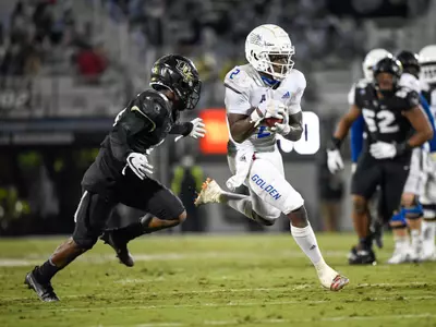 October 3, 2020 - Orlando, FL, U.S: \  during 2nd half NCAA football game between the Tulsa Golden Hurricane and the UCF Knights. Tulsa defeated UCF 34-26 at the Bounce House in Orlando, Fl.  Romeo T Guzman