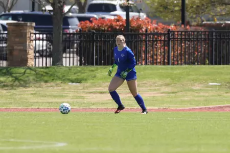 Raegan Beeding playing soccer
