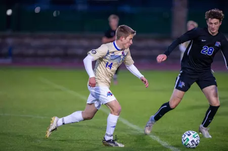 Will Edwards playing soccer