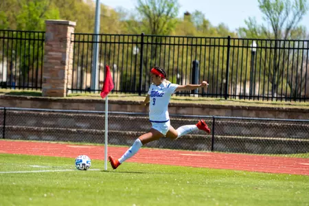 Liliana Fernandez playing soccer