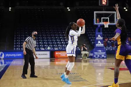 Maya Mayberry playing basketball