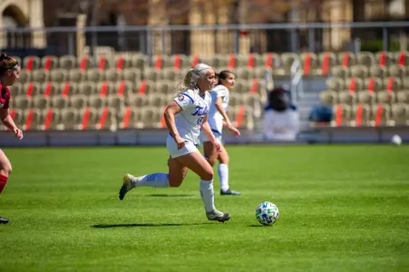 Isold Runarsdottir playing soccer