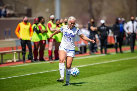 Isold Runarsdottir playing soccer