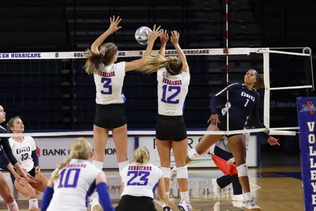 Maggie Hembree and Avery Kalsu block ORU