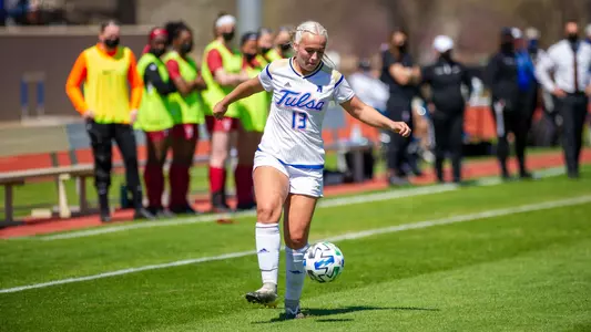 Isold Runarsdottir playing soccer