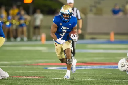 Tulsa Golden Hurricane running back Shamari Brooks (3) UC Davis vs TU - BRETT ROJO/For the University of Tulsa