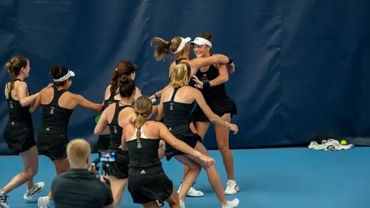 Hutchings Team Celebration after SMU Semifinal