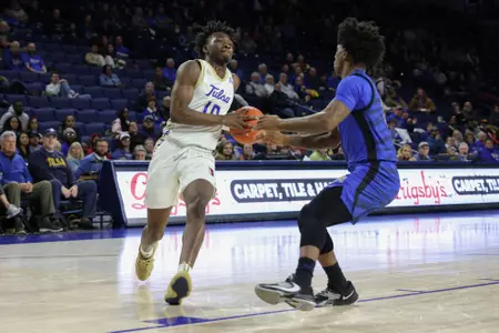 Tulsa forward #10 Tim Dalger - Tulsa vs. Memphis in the Donald W. Reynolds Center on 1/29/2023
