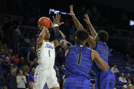 Tulsa guard #1 Sam Griffin - Tulsa vs. Memphis in the Donald W. Reynolds Center on 1/29/2023