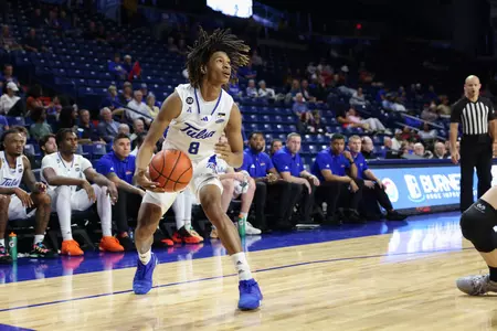 Tulsa guard #8 Tyshawn Archie - Tulsa vs. Central Arkansas in the Donald W. Reynolds Center on 11/6/2023