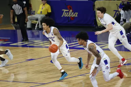 Forward #5 Jarred Hall / Tulsa vs New Mexico State on Dec. 22, 2023 in the Donald W. Reynolds Center