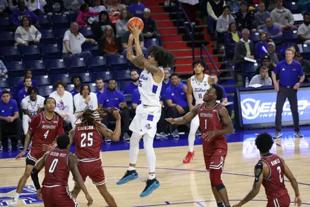 Forward #5 Jarred Hall / Tulsa vs New Mexico State on Dec. 22, 2023 in the Donald W. Reynolds Center