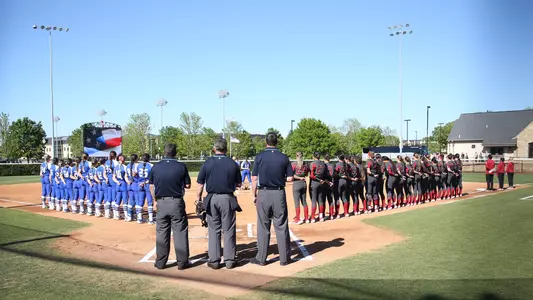 National Anthem - Tulsa vs #1 Oklahoma at the Collins Family Softball Complex on Tuesday, May 2, 2023. (Photo by Dave Crenshaw for the University of Tulsa)
