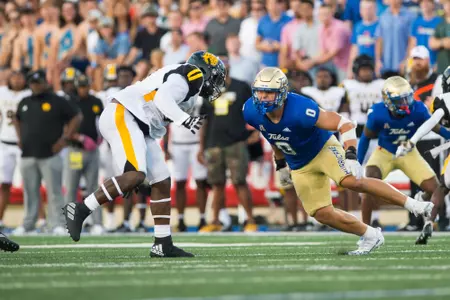 Tulsa Golden Hurricane defensive lineman Ben Kopenski (0) BRETT ROJO/For the University of Tulsa