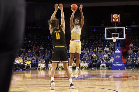 Forward #15 Jared Garcia / Tulsa vs Wichita State on Jan. 31, 2024 in the Donald W. Reynolds Center
