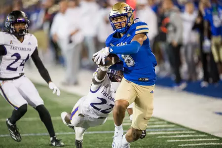 Tulsa vs. East Carolina on Nov. 14, 2024 at H.A. Chapman Stadium. Β© BRETT ROJO/For the University of Tulsa