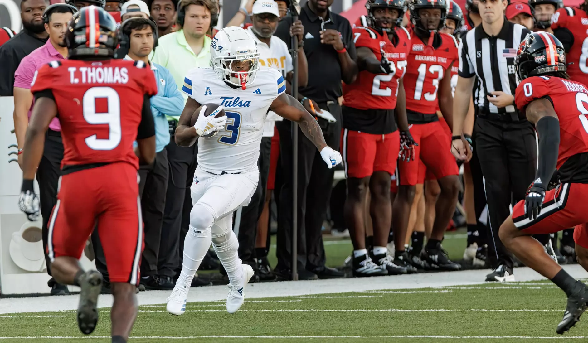 Tulsa Football vs. Arkansas State on Sept. 7, 2024 in Jonesboro, Ark.