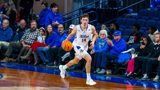 Miles Barnstable dribbles up the court against UAPB