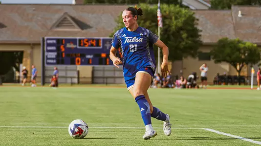Jordan Frederick dribbles the ball