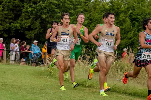 Graham Stevener and Graham Mitchell run at the Cowboy Jamboree