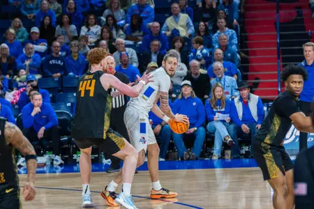 Tyler Behrend looks to pass against Wichita State