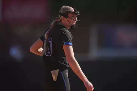 Maura Moore stares in against Jacksonville State