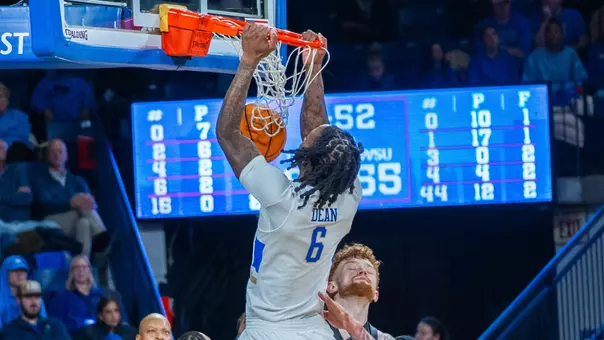 Romad Dean puts back a dunk against Wichita State
