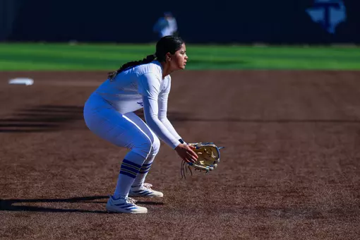 Malia Cabuyaban plays 3B against Pitt