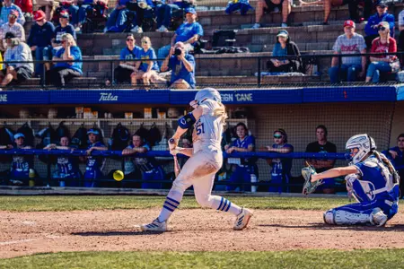Amber Turner swings at a pitch against South Dakota State