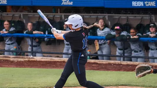 Daeya Moses swings at a pitch against UAB