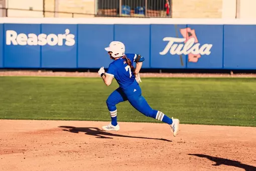 Claira Skaggs rounds the bases against Oklahoma State
