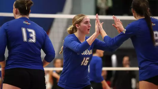 Tulsa vs. (5) #14 Miami in the NCAA Championship first round at the Horejsi Family Volleyball Arena in Lawrence, Kan.