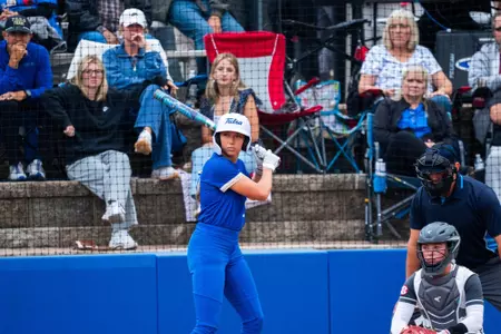 Daeya Moses at the plate against Arkansas