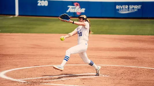 Maura Moore delivers a pitch against ECU