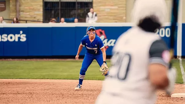 Claira Skaggs plays first base against Arkansas