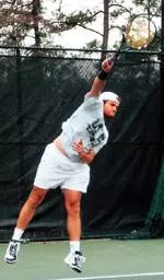 Senior Alex Jung won his singles and doubles match Sunday in the Blazers match against Vanderbilt.