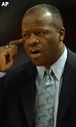 UAB coach Mike Anderson barks instructions at his team during the Mississippi State game.