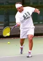 Kristijan Mitrovski was a winner at the No. 4 singles position against Auburn
