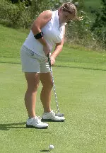 Freshman Christina Wentworth recorded her first top-10 finish Tuesday. Photo by Ashley Fleming.