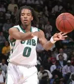 Junior Squeaky Johnson had 10 points and four assists for UAB. Photo by Ashley Fleming.