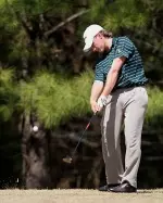 Senior Ryan Thomas fired a one-under 71 on Saturday. Photo by Ashley Fleming.