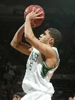 Marvett McDonald hit 6-of-12 three-pointers in the game. Photo by Ashley Fleming.